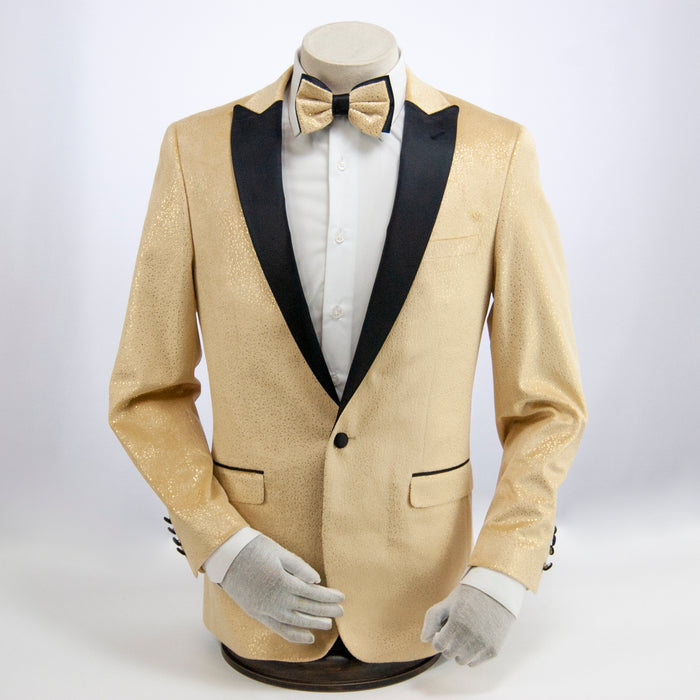 Gold Metallic Flake 2-Piece Slim-Fit Tuxedo Jacket