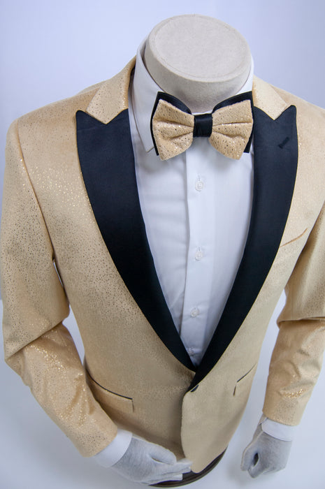 Gold Metallic Flake 2-Piece Slim-Fit Tuxedo Jacket