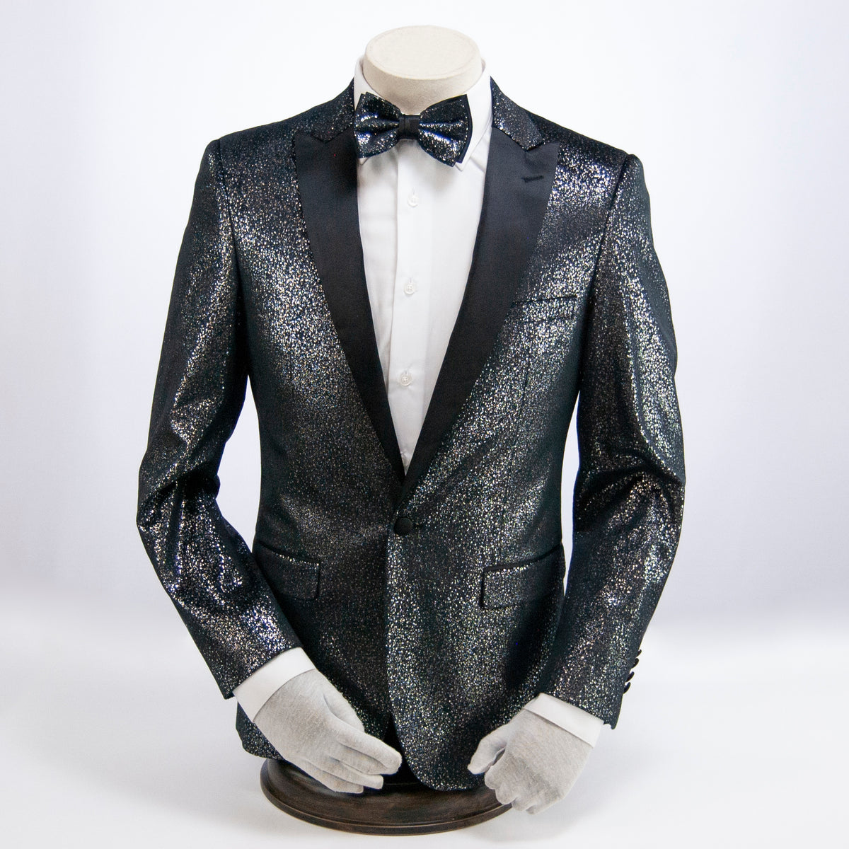 Black and silver outlet suit jacket