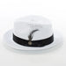 Men's White Feather Plumed Fedora