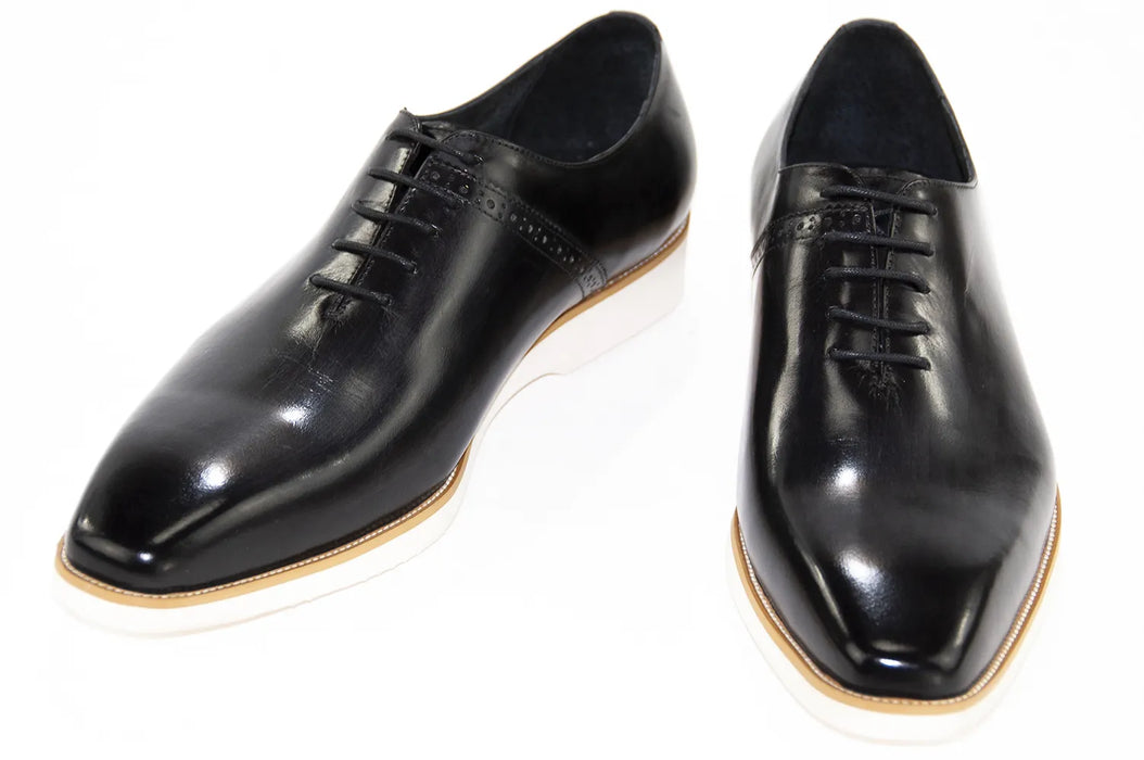 Black Leather Oxford Lace-Up