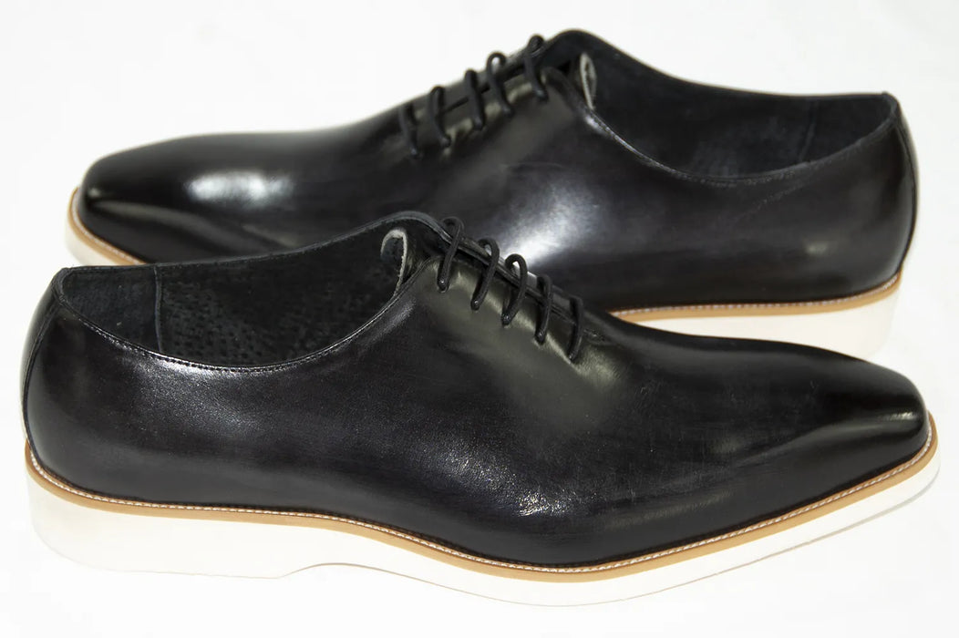 Black Leather Oxford Lace-Up