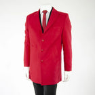 Red Wool-Feel Slim-Fit Overcoat