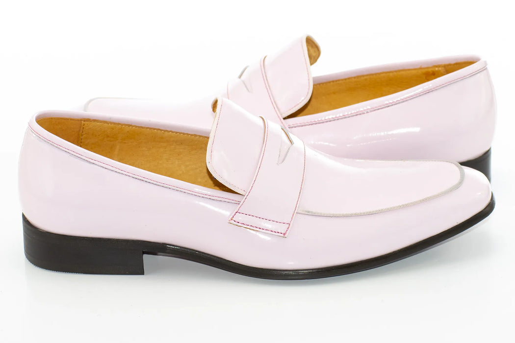 Men's Pink And Black Penny Loafer Dress Shoe