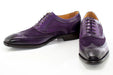 Men's Purple Vintage Oxford-Lace Dress Shoe With Medallion Toe