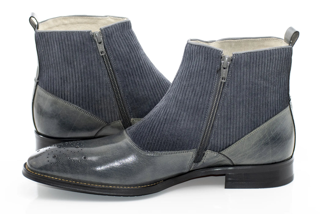 Gray Leather Spat Boot — dolce vita MEN