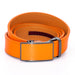 Men's Textured Square Orange Leather Belt