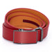 Men's Textured Square Red Leather Belt