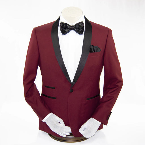 Men's Burgundy Satin 2-Piece Tuxedo