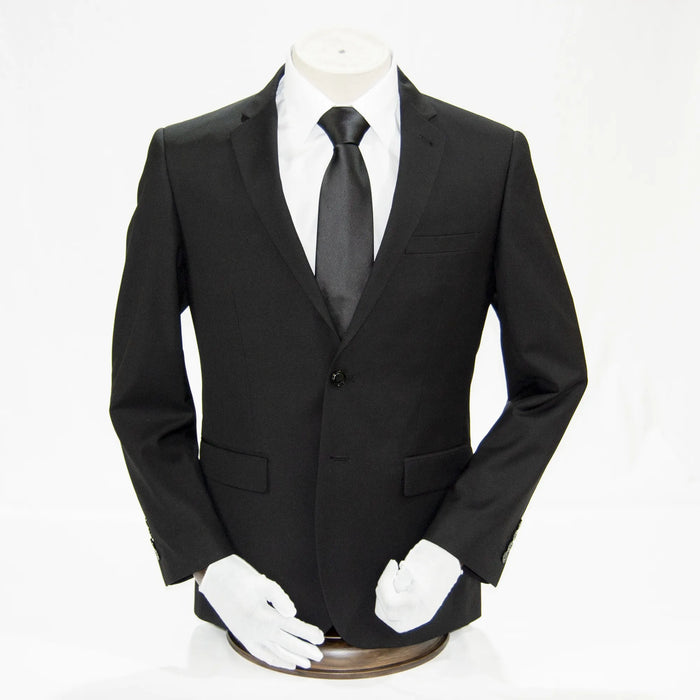 Men's Classic Black 2-Piece Modern-Fit Suit - Front Closure