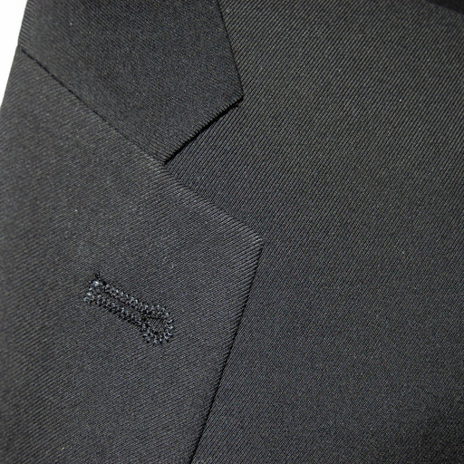 Men's Classic Black 2-Piece Big & Tall Suit - Notch Lapel Closeup
