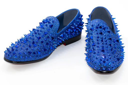 Men's Blue Spiked Loafer - Vamp, Toe, Outsole