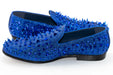 Men's Blue Spiked Loafer - Quarter, Heel