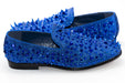 Men's Blue Spiked Loafer - Quarter, Heel