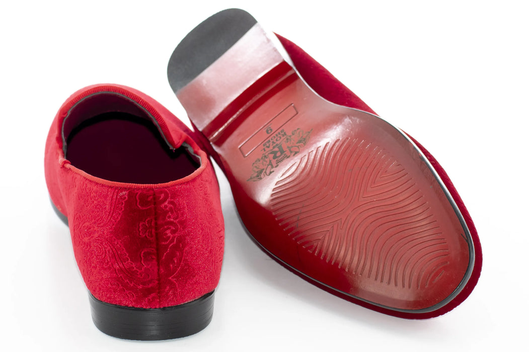 Red Damask Velvet Fashion Loafer
