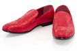 Red Wavy Metallic Fashion Loafer Front Upper
