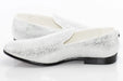 White Wavy Metallic Fashion Loafer Side Lining