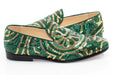 Green And Gold Sequined Loafer - Quarter, Heel