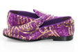 Purple And Gold Sequined Loafer - Quarter, Heel
