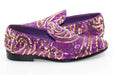 Purple And Gold Sequined Loafer - Quarter, Heel