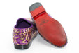 Purple And Gold Sequined Loafer - Back, Sole