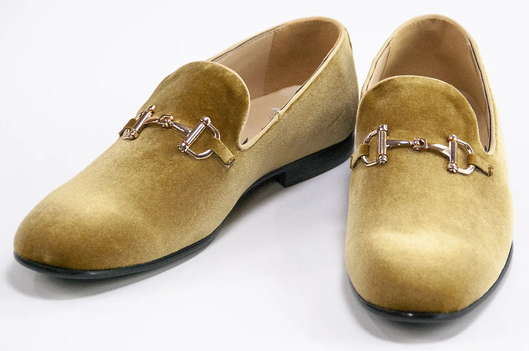 Men's Gold Velvet Bit Dress Loafer