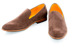 Brown Ultrasuede Slip-On Smoking Loafer