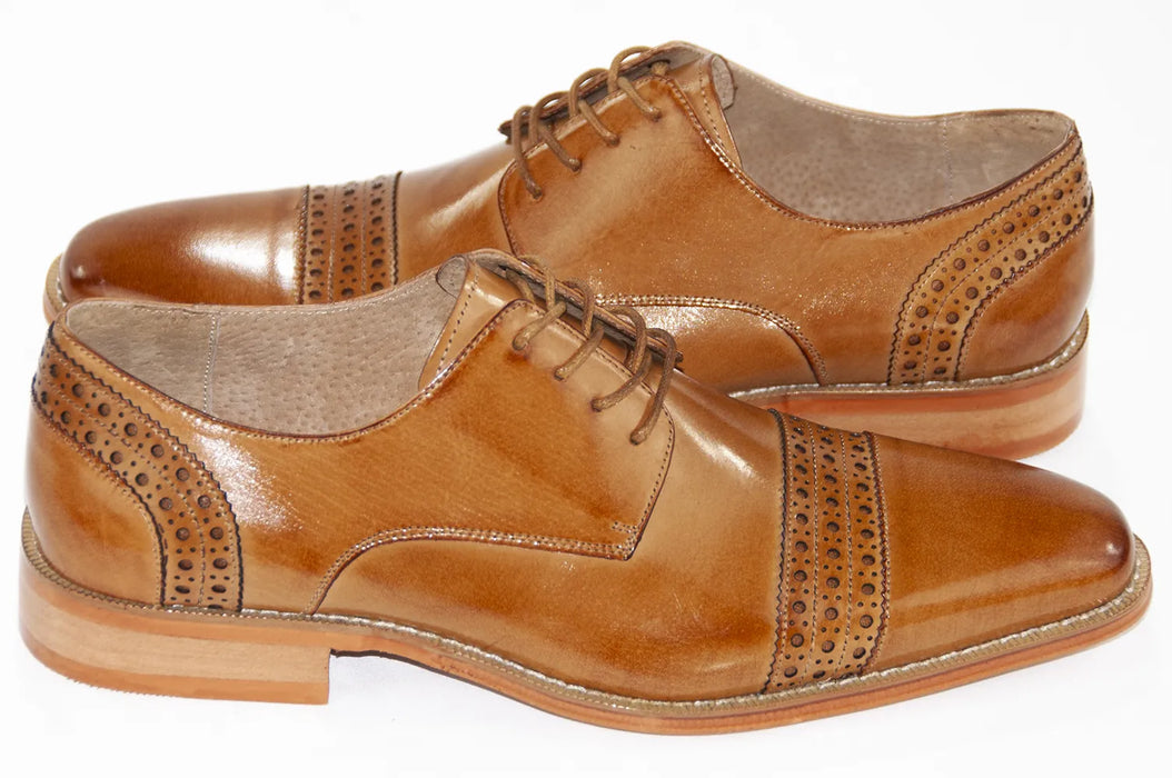 Tan Leather Lace-Ups