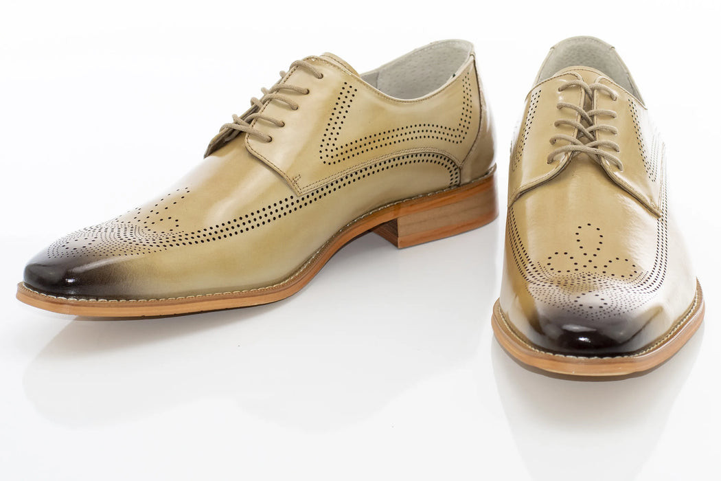 Natural Brogue Leather Lace-Up