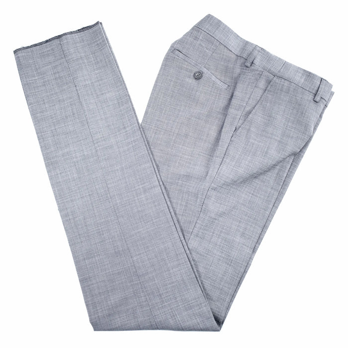 Light Gray And Light Blue Plaid Slim-Fit 3-Piece Suit