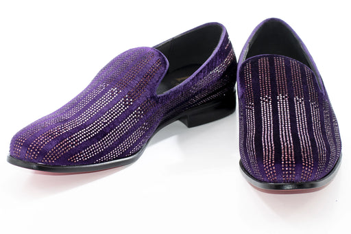 Men's Purple Rhinestone Dress Loafer