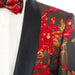 Men's Red Floral Dinner Jacket With Shawl Lapels