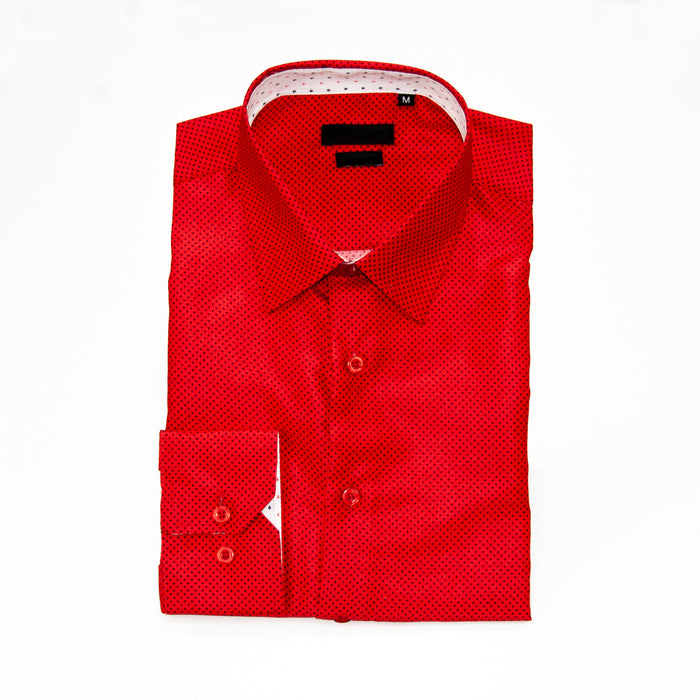 Red Slim-Fit Designer Shirt