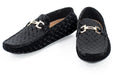 Black Diamond Embroidered Velvet Bit-Loafer Dress Shoe