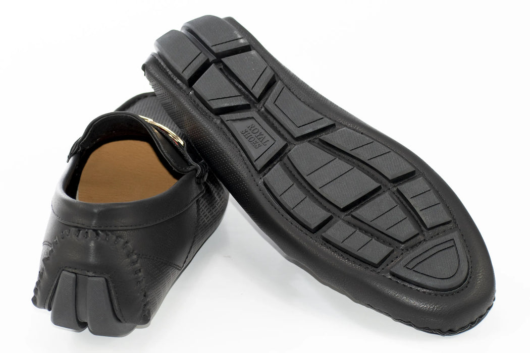 Black Perforated Designer Bit Driver Loafer
