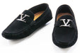 Men's Black Suede Leather Moccasin Bit-Loafer