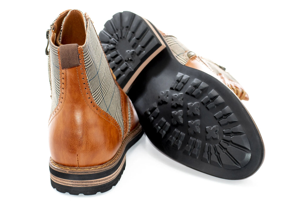 Whiskey Glen Check and Brown Wingtip Boot