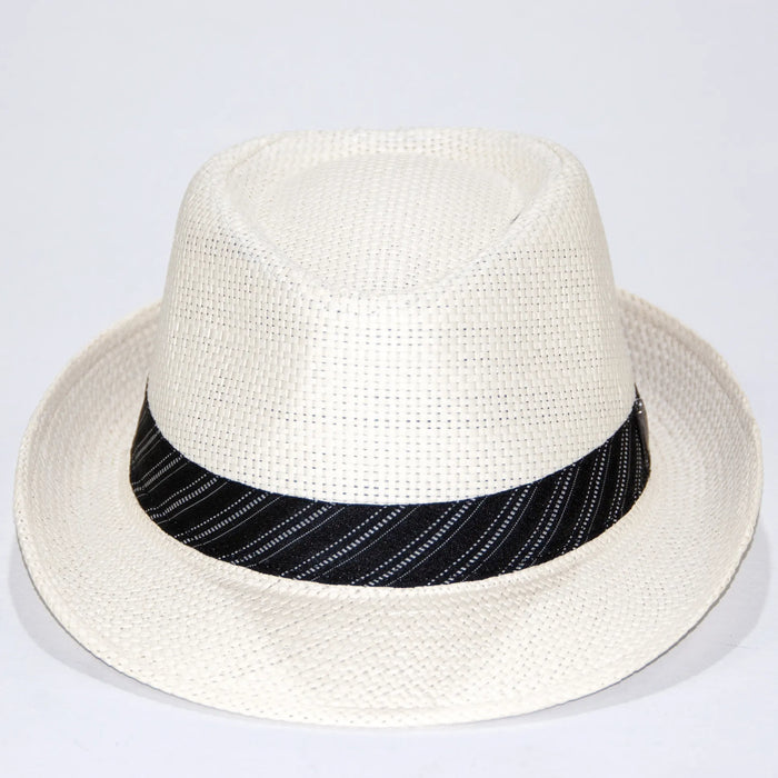 Natural Trilby Style Fedora with Ribbon Band