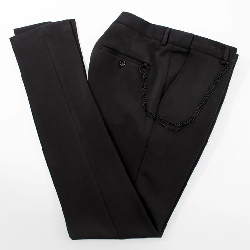 Men's Solid Black Slim-Fit Dress Pants