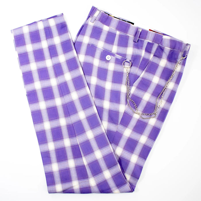 Lavender Plaid Dress Pants