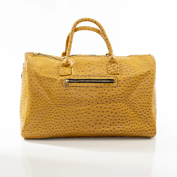 Textured Mustard Leather Travel Bag