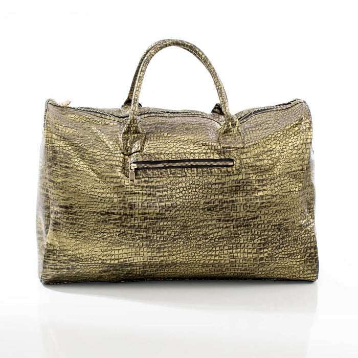 Matte Gold Leather Travel Bag