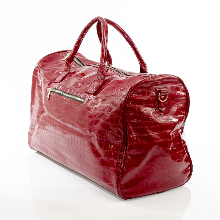 Red Leather Travel Bag