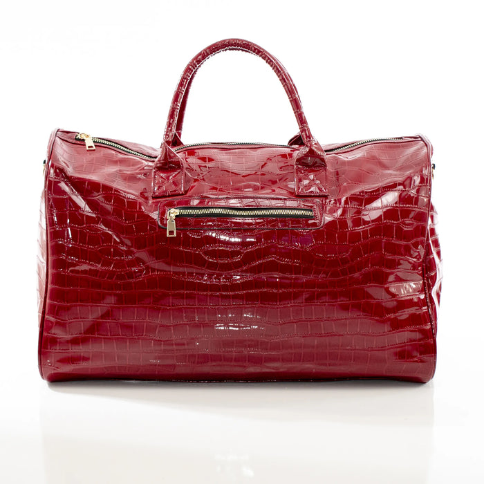 Red Leather Travel Bag