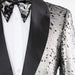 Men's Charcoal Gray Slim-Fit Sequin Dinner Jacket
