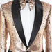 Men's Rose Gold Slim-Fit Sequin Dinner Jacket