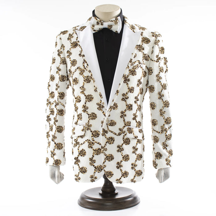 White Woven Floral Jacket