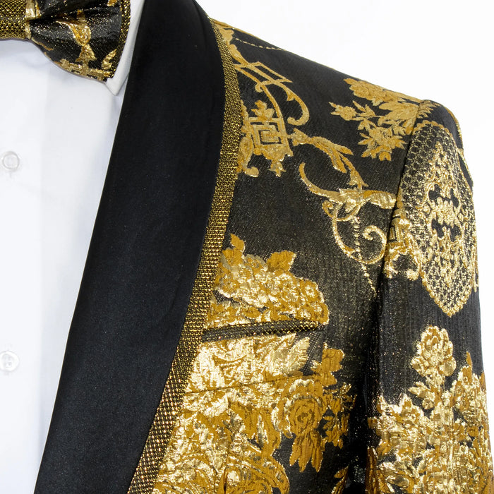 Gold Woven Suzani Tailored-Fit Dinner Jacket