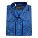 Men's Royal Blue Paisley Regular-Fit Dress Shirt