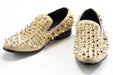 Men's Black And Gold Spiked Slip-On Dress Loafer